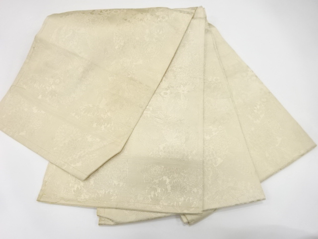  アンティーク　流水に花丸紋織り出し　花嫁衣裳丸帯（材料）